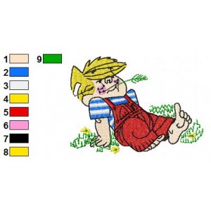 Dennis the Menace Embroidery Design 1